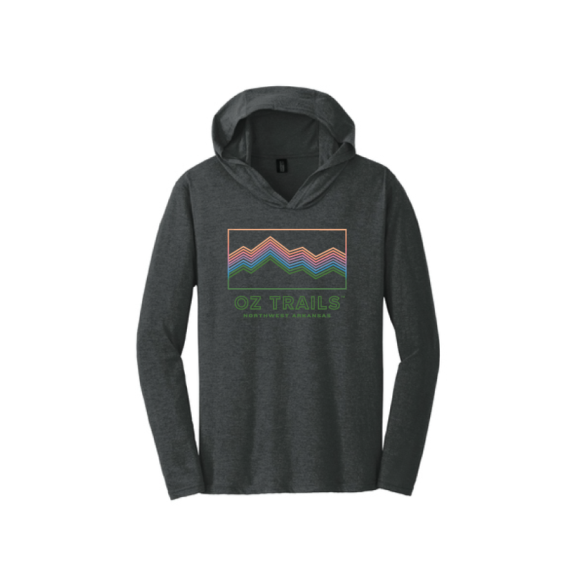 Oz Trails Mountain Scene Hooded Tee in Charcoal-Unisex
