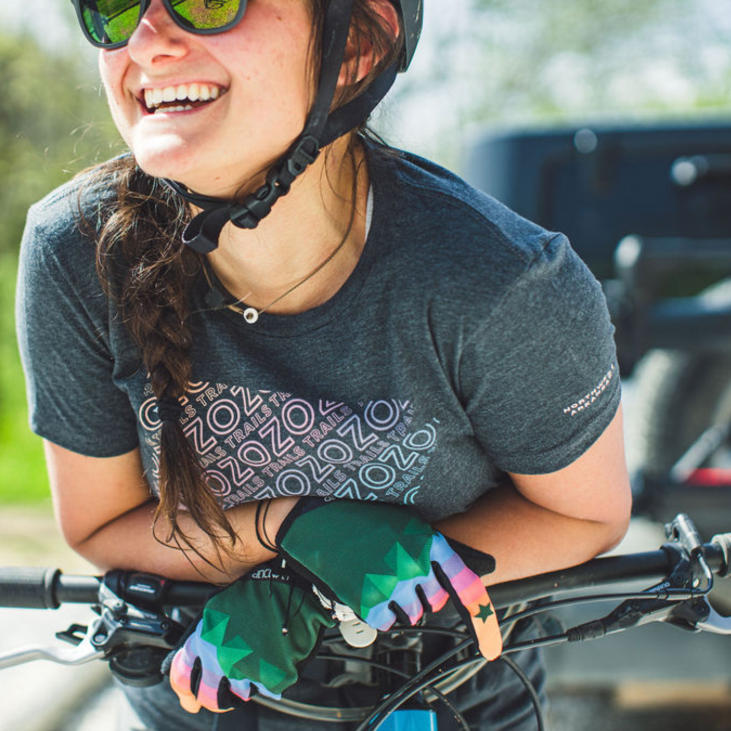 Oz Trails Dirt Jumper Tee in Charcoal-Women's