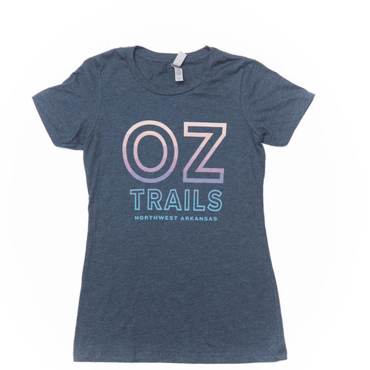 Oz Trails Colors Stacked Tee In Heather Navy-Women's