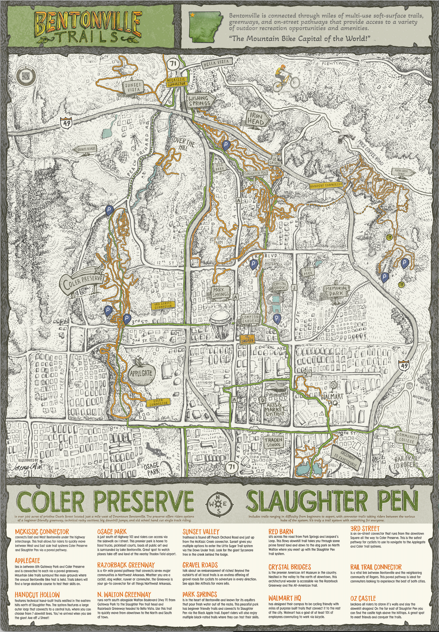 Coler - Slaughter Pen Poster Style Trail Map