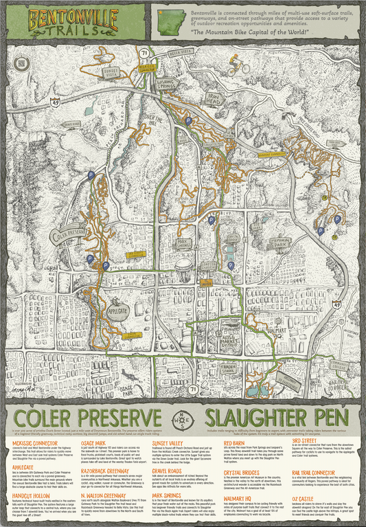 Coler - Slaughter Pen Poster Style Trail Map